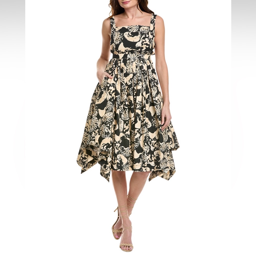 Nwt Agua By Agua Benditas Nwt Elegant Black And Cream Floral Dress Size Xs